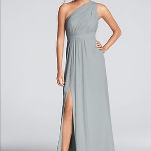 David’s Bridal Long Chiffon One Shoulder Dress